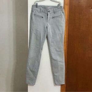 LOFT Gray Denim with Zipper Accents